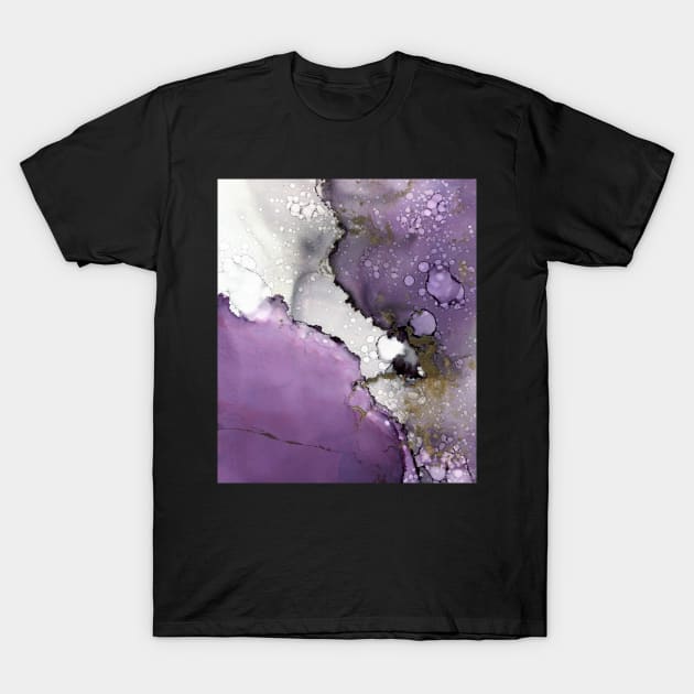 Grey and Purple Galaxy Art, Abstract Painting T-Shirt by MyAbstractInk